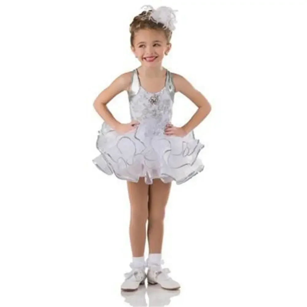 Pre-Owned Dance Costume Art Stone 29301 Medium Child White Tutu Ballet Tap Span